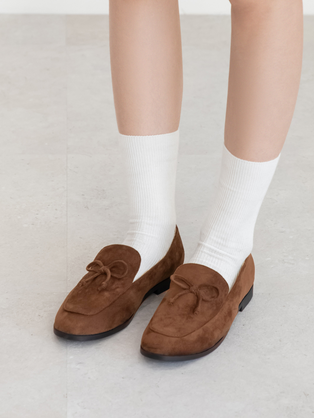 恆久經典4D氣墊蝴蝶結樂福鞋 棕色