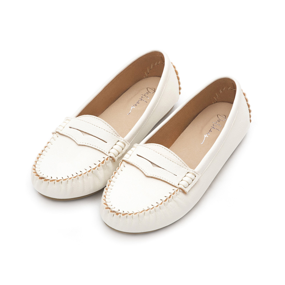 MIT Tassel Moccasin Loafers White