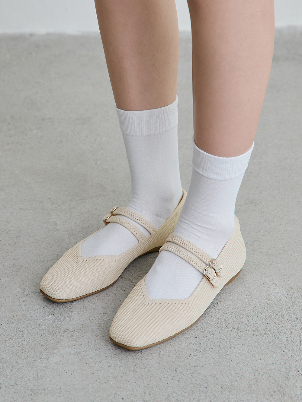 【3D零感雲織鞋】雙帶方頭瑪莉珍鞋 香草米