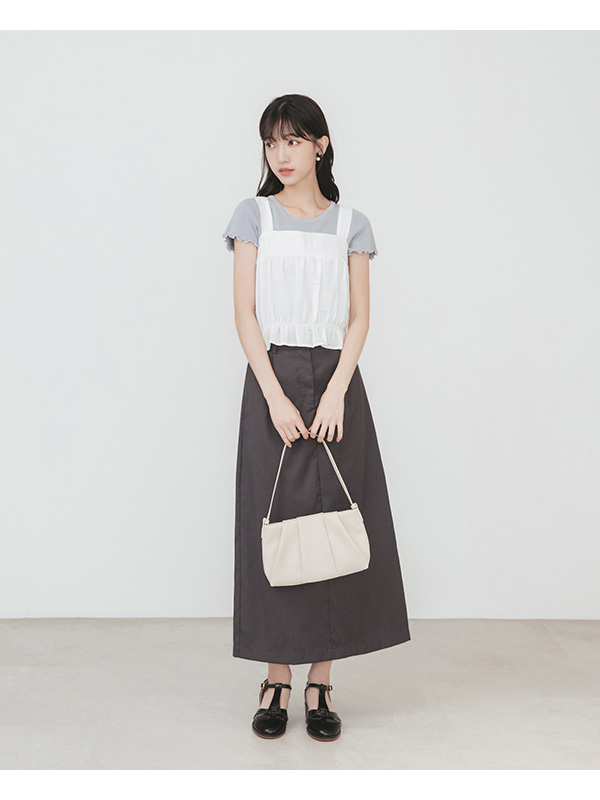 Cloud Ruched Shoulder Bag Beige