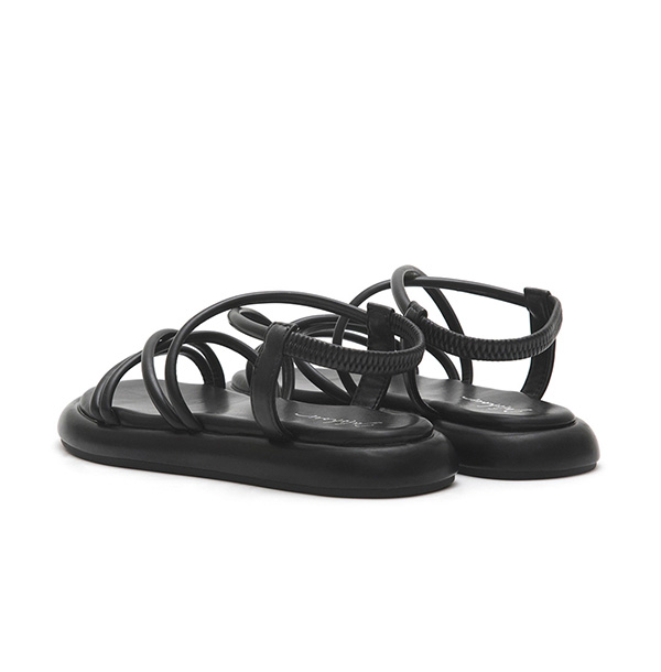 Cross Strap Thick Sole Sandals Black