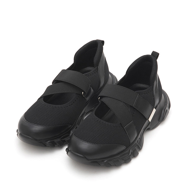 Cross-Strap Functional Ballet Flats Black