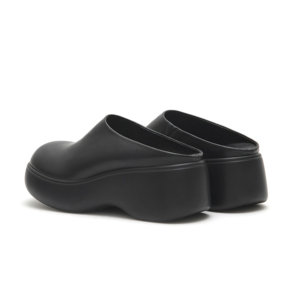 Plain Lightweight Thick Sole Mules Black