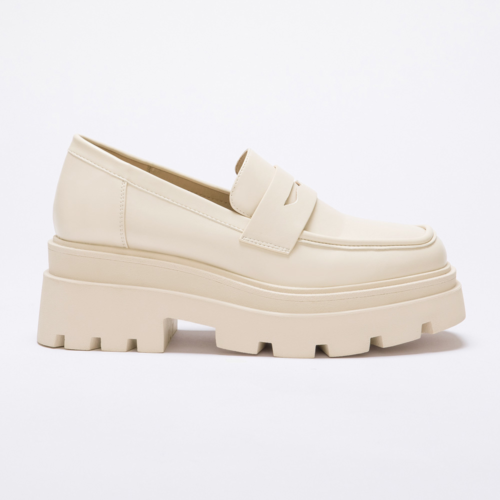 Chunky Sole Penny Loafers Vanilla