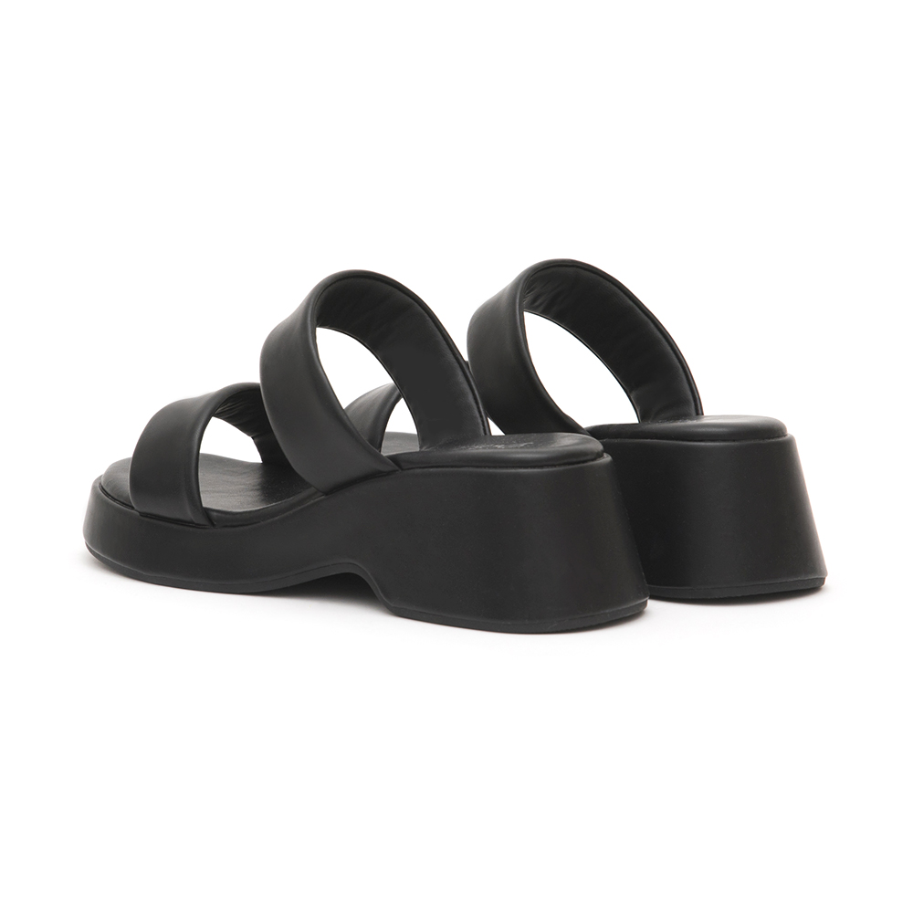 Double-Strap Platform Sandals Black