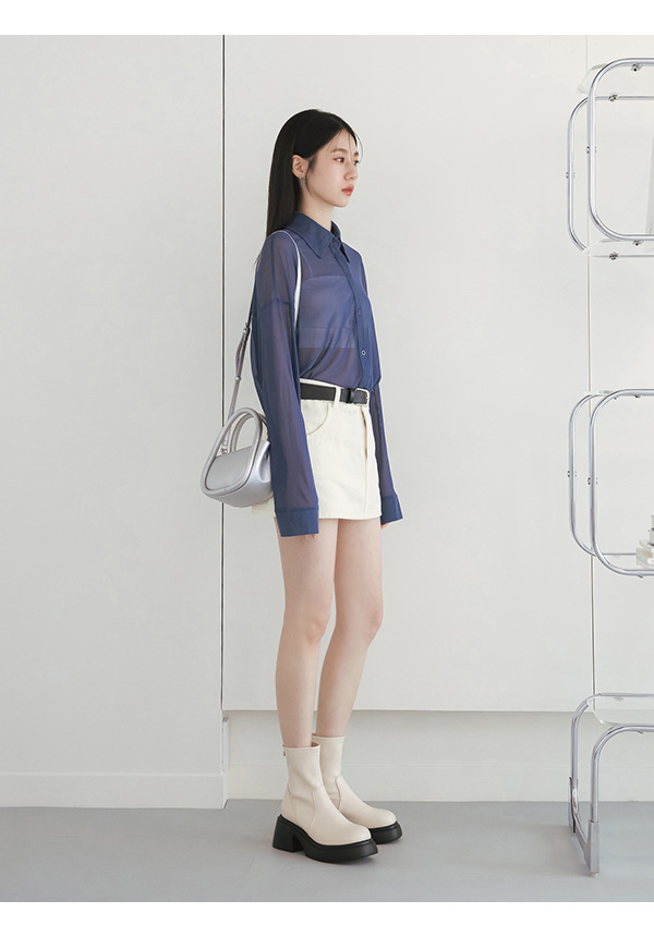 美腿濾鏡．輕量加厚底瘦瘦短靴 香草米