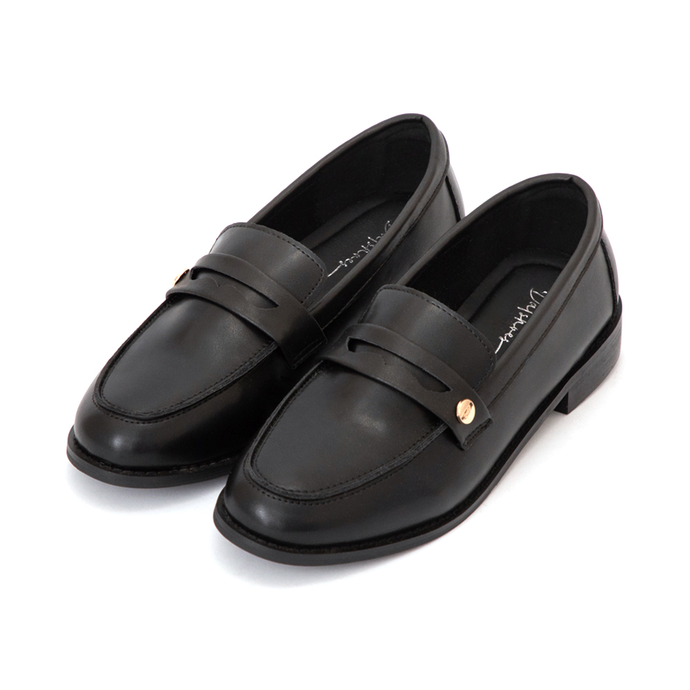 日常好搭4D釋壓平底樂福鞋 黑色