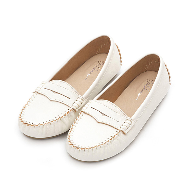 MIT Tassel Moccasin Loafers White