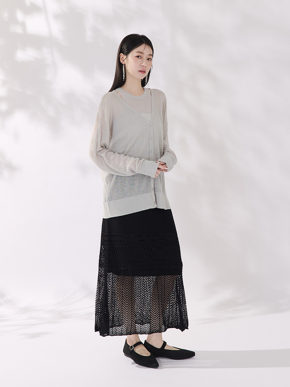 【3D零感雲織鞋】尖頭瑪莉珍鞋 午夜黑