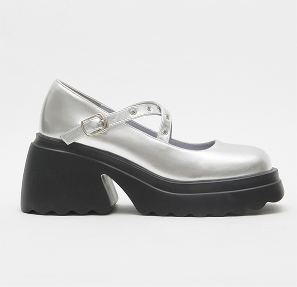D+AF x Shu Hua 舒華代言 金屬交叉帶厚底瑪莉珍鞋 舒華同款