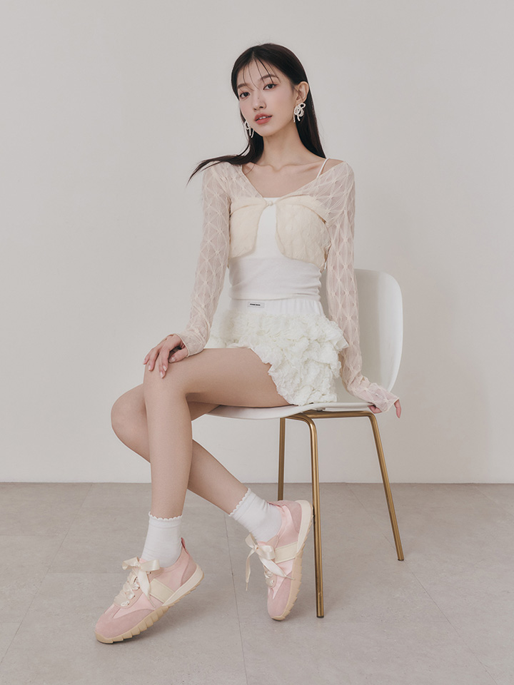 運動小仙女緞帶芭蕾休閒鞋