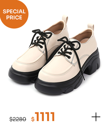 模範校花輕量鋸齒增高底德比鞋