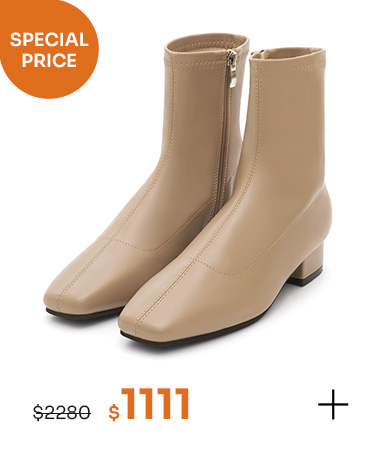 人氣指標中車線方頭低跟瘦瘦靴