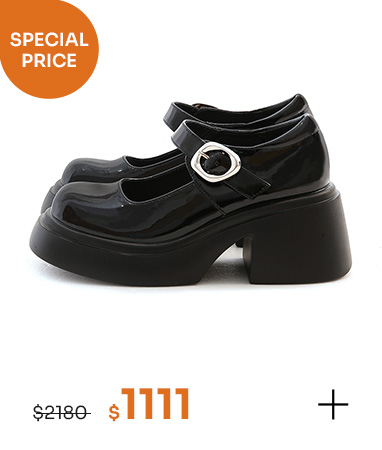 夢幻舞台．輕量加厚底銀釦瑪莉珍鞋