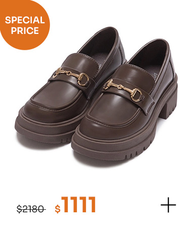 女主風範．鬆糕厚底馬銜釦樂福鞋