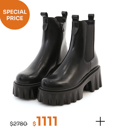 摩登舞台．升級版鋸齒厚底切爾西靴