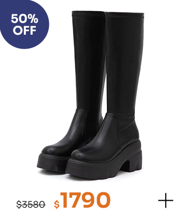 演唱會必備9.5cm輕量厚底瘦瘦長靴