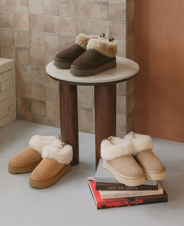 D+AF 熱銷排行榜女鞋推薦，暖暖泡芙厚底翻毛真皮雪靴實拍展示，真皮毛毛內裡保暖包覆、厚底增高走久也不累，冬天過年出門必備雪靴，舒適又可愛，好穿一直穿，現在就入手暖著走。