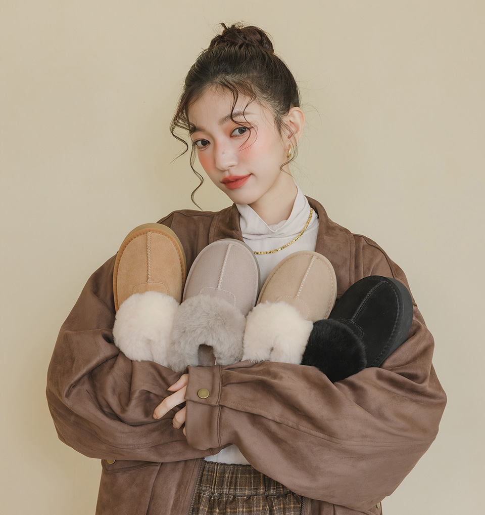 D+AF 冬季禦寒必備雪靴，雪地精靈真皮羊毛厚底雪靴拖鞋實拍，多色羊毛內裡包覆保暖、厚底防滑好走，居家外出都能穿，冬天一雙就夠。