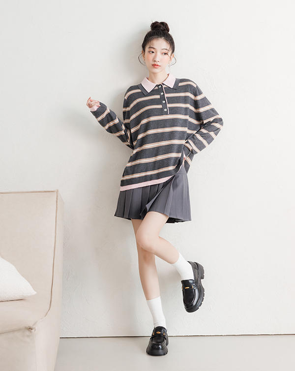 D+AF【真皮系列】親膚空氣棉小金葉樂福鞋，百搭通勤真皮樂福鞋推薦，2026春夏女鞋與春季穿搭必備。