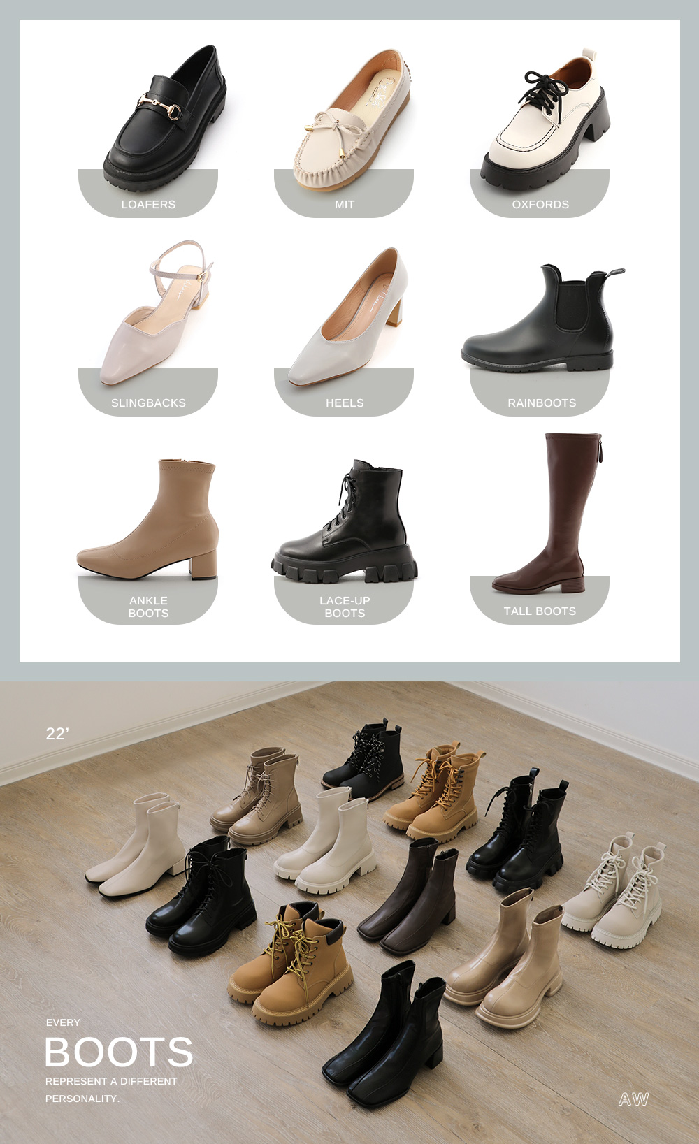 Your everyday shoes collection - all kind of trendy shoes including sandals, pumps, boots, heels,.