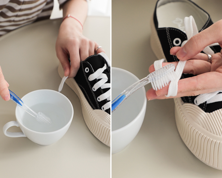 D+AF 帆布鞋日常清潔保養 鞋帶清潔 牙刷來回刷 小蘇打水 肥皂水 牙膏