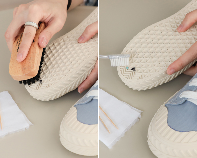 D+AF 帆布鞋日常清潔保養 鞋底清潔 豬鬃毛刷 去除污垢髒污