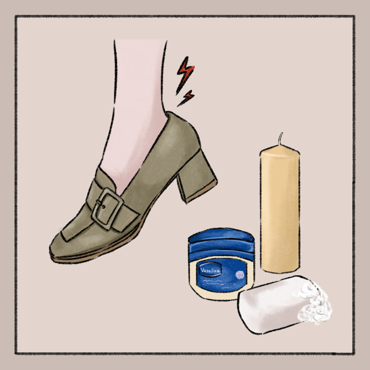 腳後跟磨腳怎麼辦？手繪教學實用方便小技巧，運用凡士林、嬰兒爽身粉、香皂或蠟燭解除你的煩惱