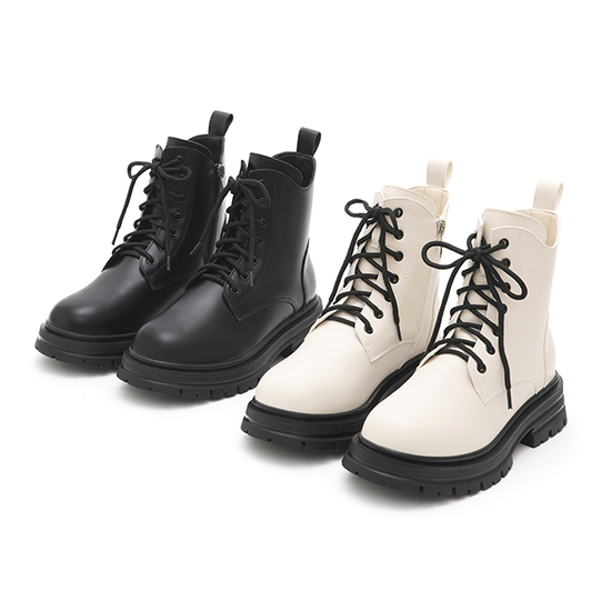 側V剪裁馬汀靴、修飾腿型短靴、5cm厚底綁帶靴推薦