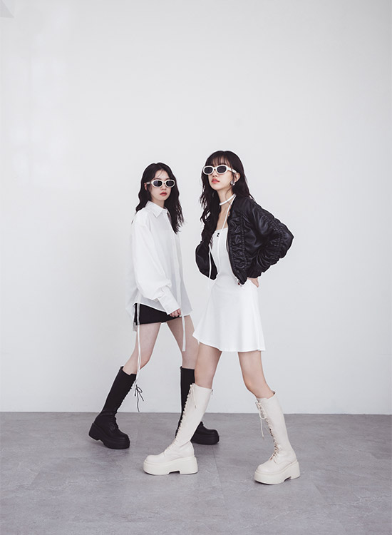 Plus級厚底綁帶長靴、科技記憶鞋墊長靴、街頭風馬汀長靴