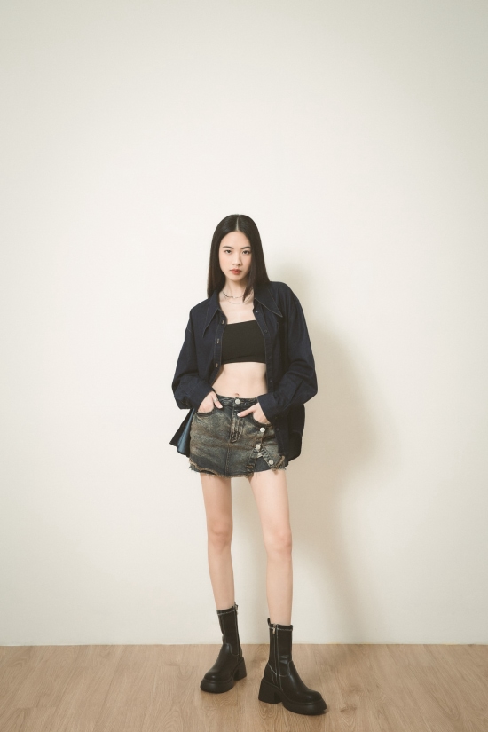 D+AF肉肉女孩短靴穿搭推薦 冬日美學.輕量加厚底撞色車線瘦瘦靴