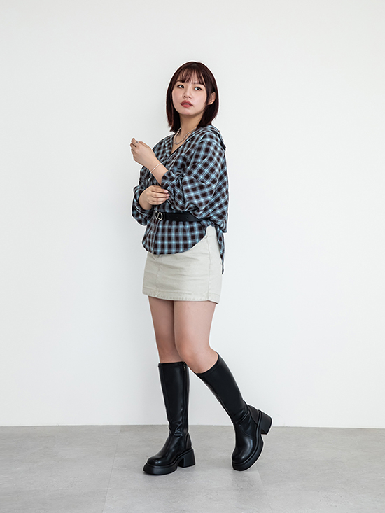 D+AF肉肉女孩長靴穿搭推薦 【加寬筒圍】明星舞台輕量加厚底長靴