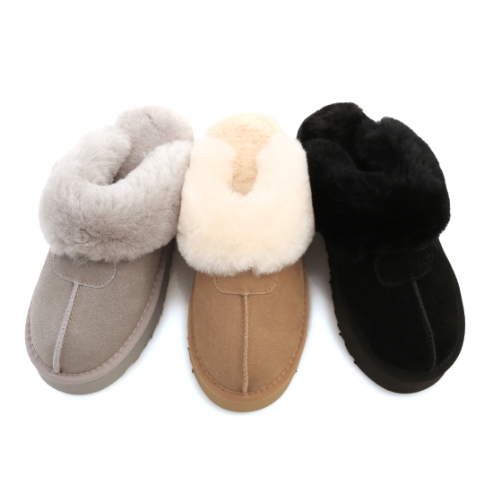 D+AF肉肉女孩雪靴推薦  雪地精靈．真皮羊毛厚底雪靴拖鞋