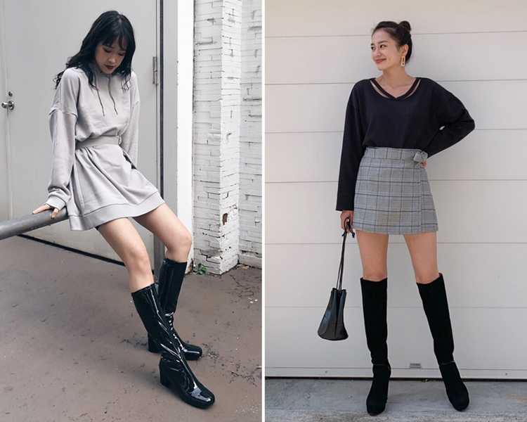 D+AF身高160～167cm的女孩推薦靴款：膝下靴 圖片來源：Wear