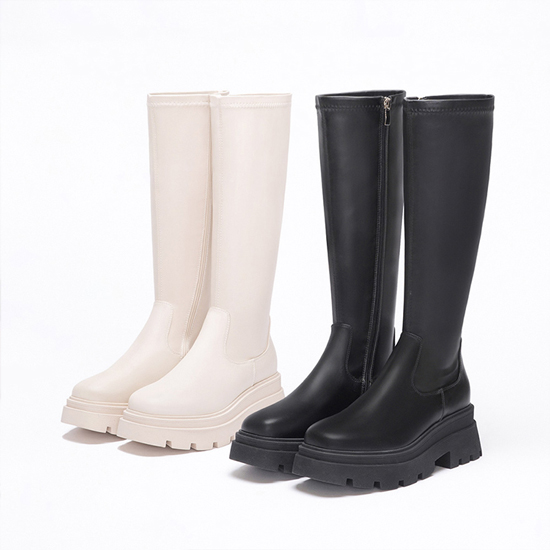 出國旅遊長靴穿搭推薦 D+AF 完美進化．增高厚底方糖瘦瘦長靴 美腿瘦瘦靴 瘦腿神器長靴 女鞋流行趨勢