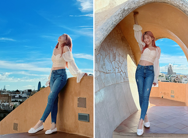 西班牙巴塞隆納旅遊莫卡辛健走鞋穿搭推薦 小編穿搭推薦 D+AF 百搭首選．MIT小蝴蝶結莫卡辛健走鞋 健走鞋 莫卡辛 MIT 女鞋流行趨勢 