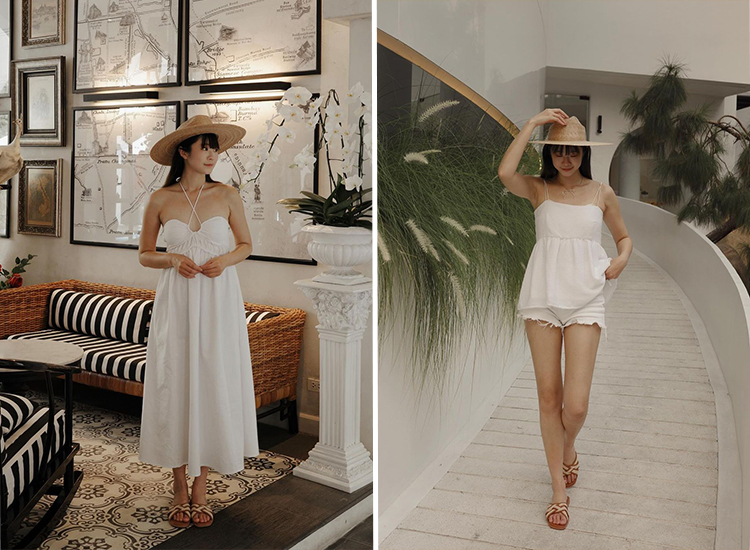 出國旅遊鞋款推薦 泰國穿搭 拖鞋穿搭推薦 圖片來源：@yung_ting D+AF 海島渡假．草編麻花設計平底涼拖鞋 渡假拖鞋 平底涼拖鞋 拖鞋 女鞋流行趨勢 