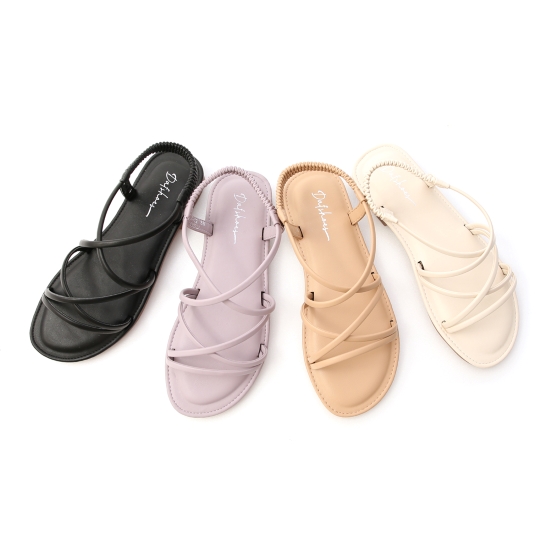 D+AF 2026夏日涼鞋推薦：美好假期．交叉細帶超軟Q底涼鞋 細帶涼鞋推薦