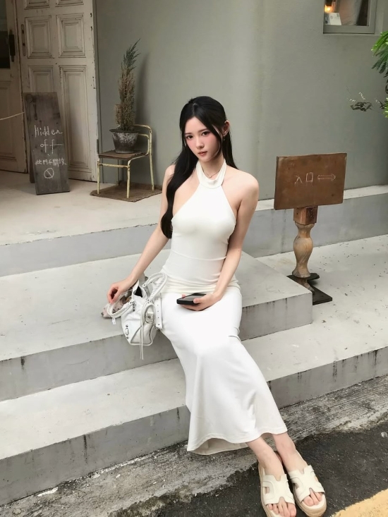 D+AF 法式漫旅草編H寬帶厚底拖鞋 草編厚底拖鞋推薦穿搭 圖片來源：@tsaixinjin