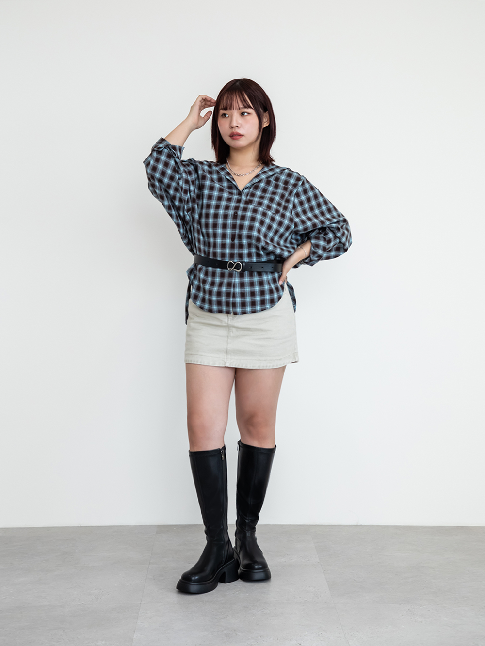 【加寬筒圍】明星舞台輕量加厚底長靴 黑色