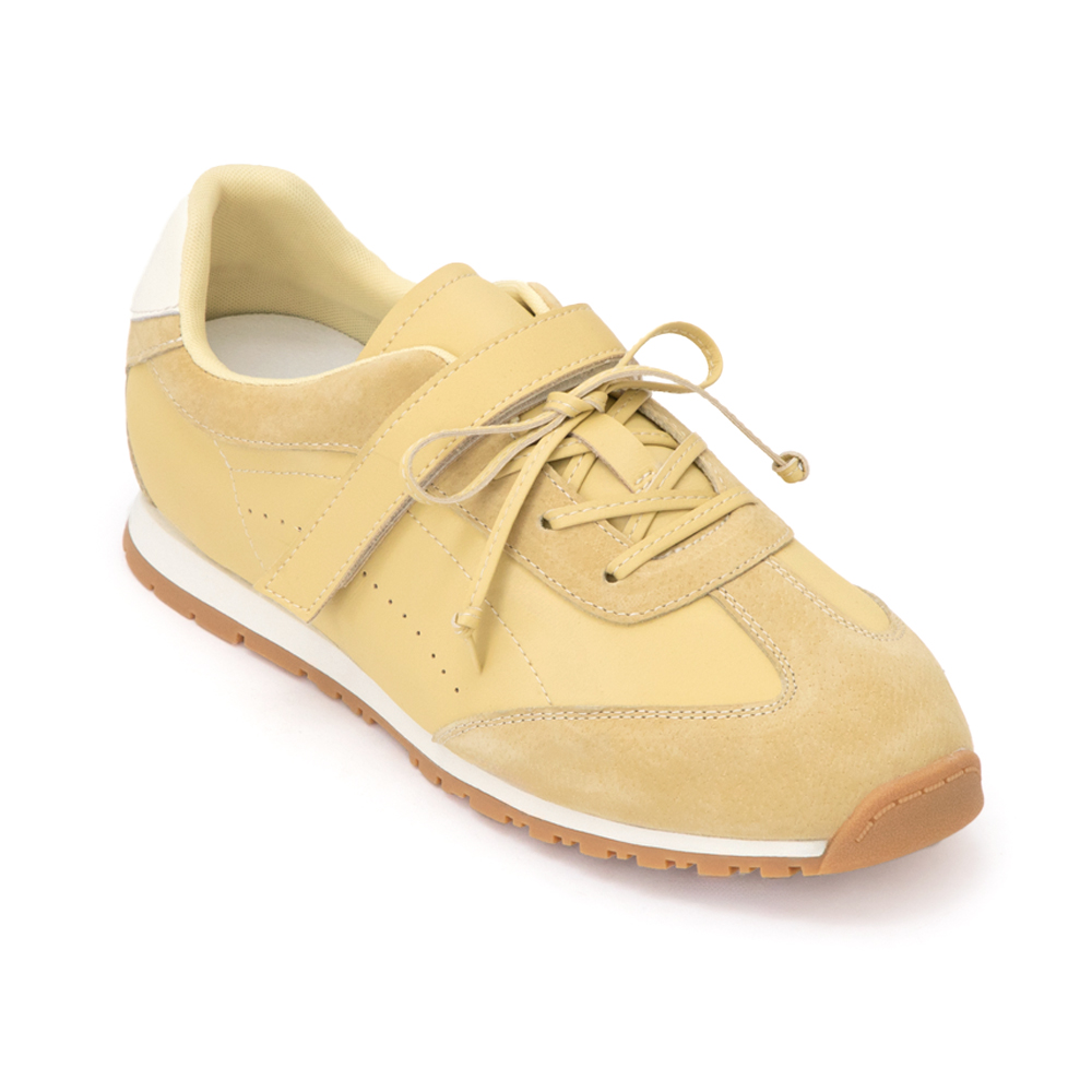 粉彩系列OK繃貼真皮休閒鞋 黃色