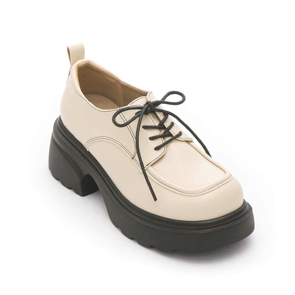 Lightweight Lace-Up Derby Shoes Beige