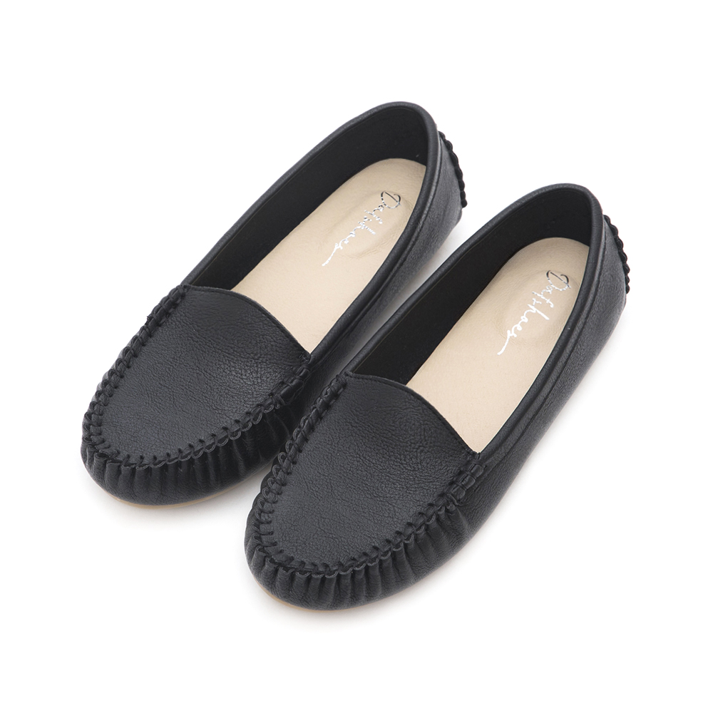 MIT Solid Moccasin Loafers Black