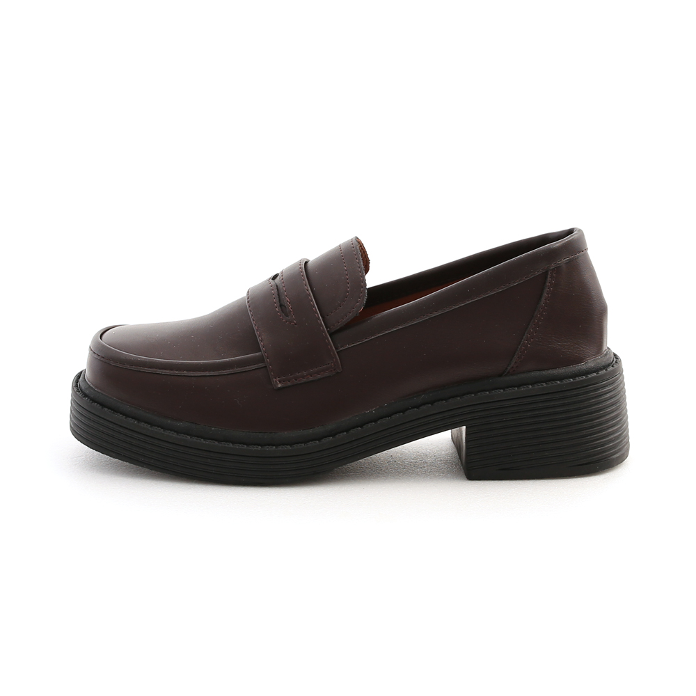 Bulky Sole Penny Loafers Dark Brown