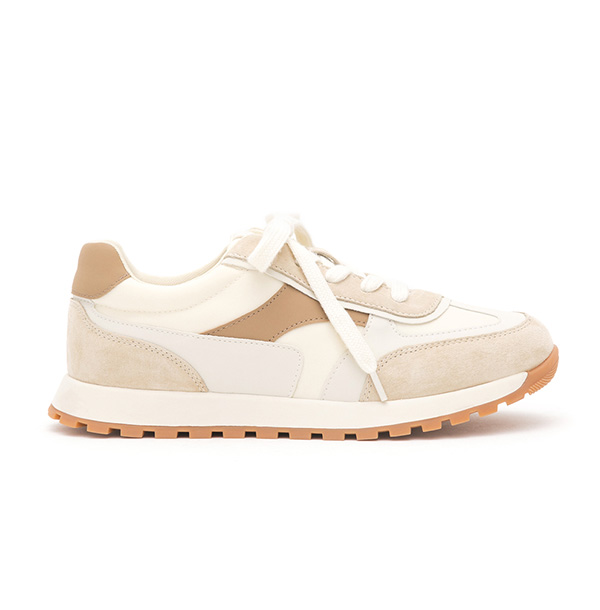 Korean-Style Genuine Leather Retro Casual Sneakers Pink