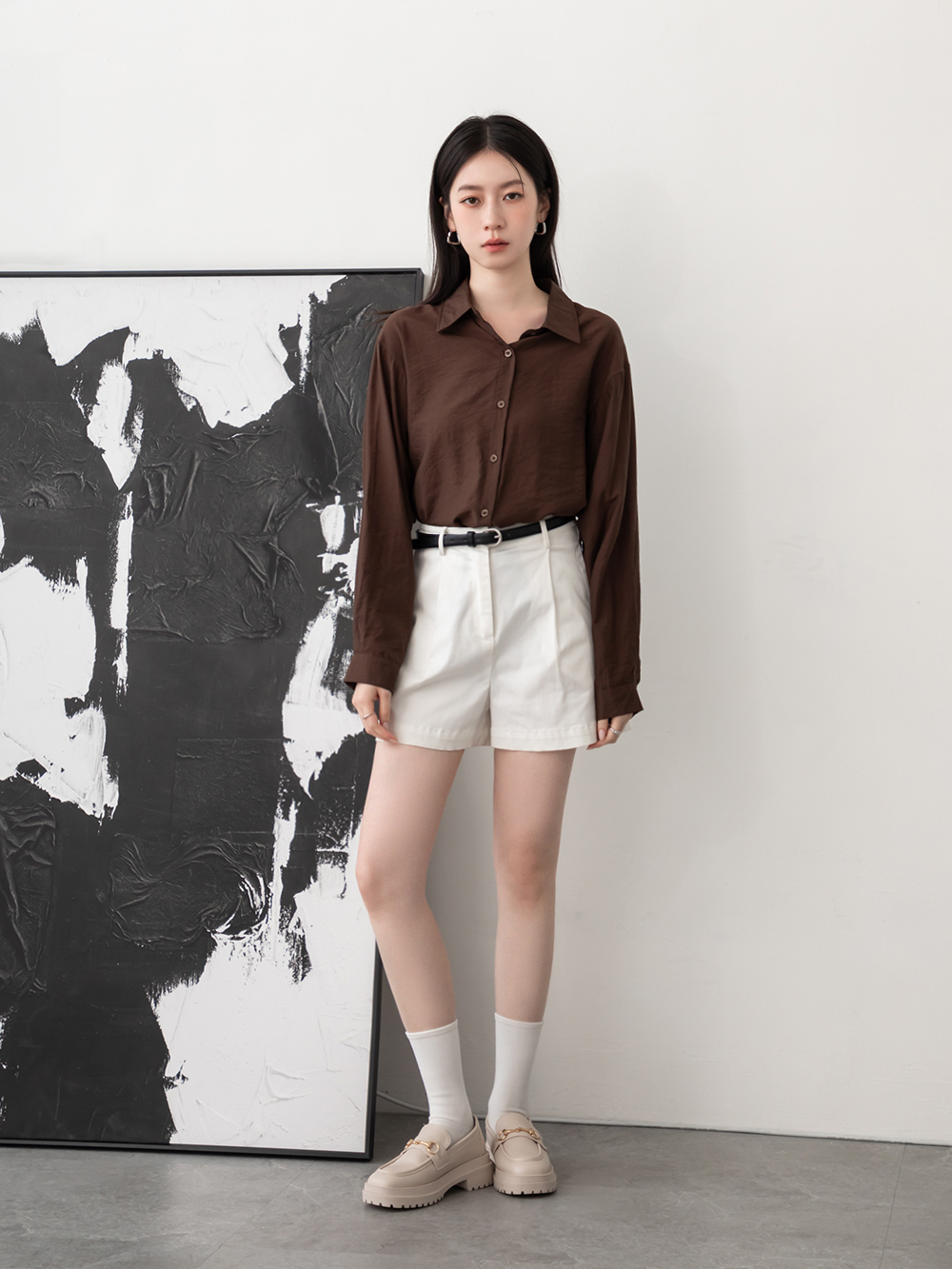 復刻經典．鬆糕底馬銜釦樂福鞋 香草米白