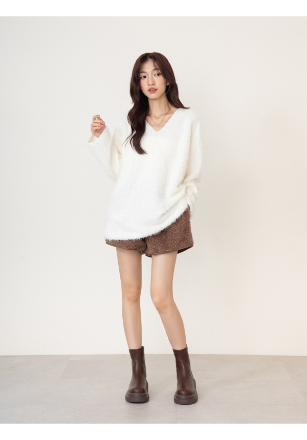 安可返場輕量底素面瘦瘦短靴 咖啡色