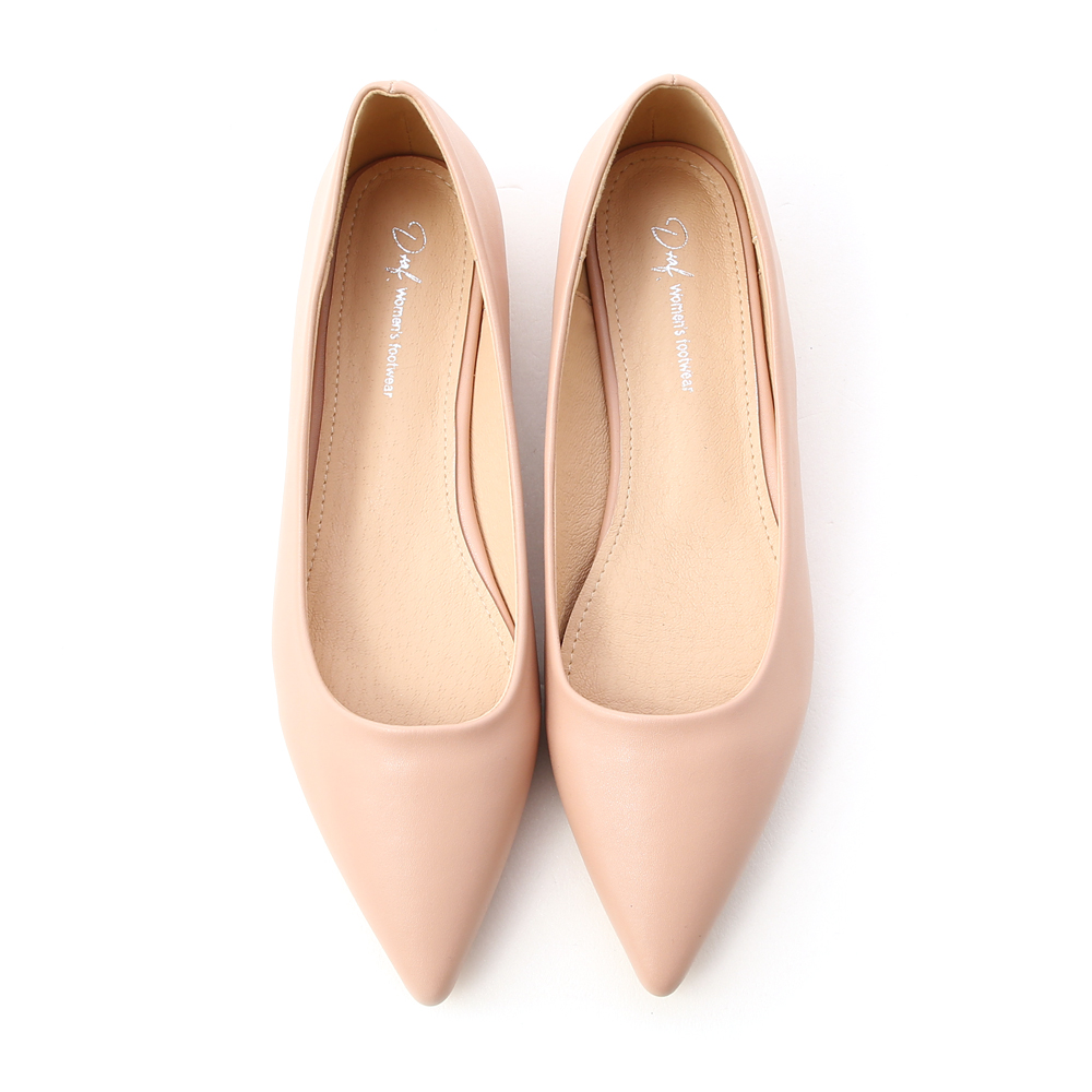Classic Pointed Toe Ballet Flats Nude pink