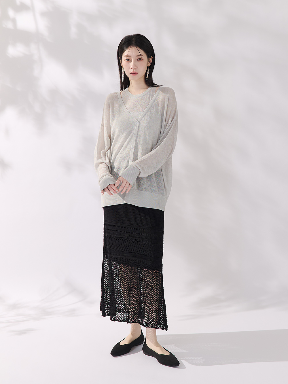 【3D零感雲織鞋】小V口尖頭通勤包鞋 午夜黑