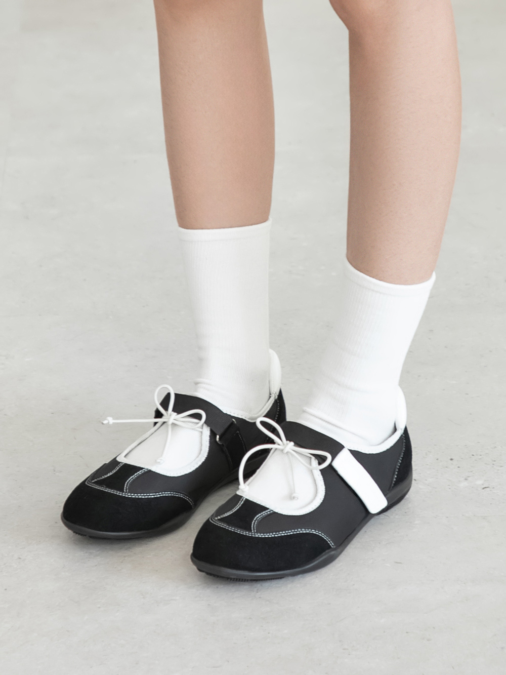 跳跳小妞拼接機能瑪莉珍鞋 黑色